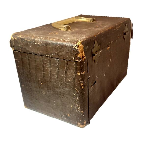 Vintage Faux Alligator Skin Train Case Cosmetic Travel Luggage~ Make Ove… - Picture 2 of 10